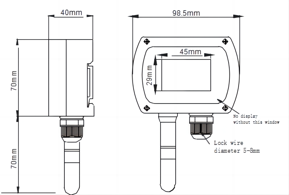  temperature humidity transmitter with RS485