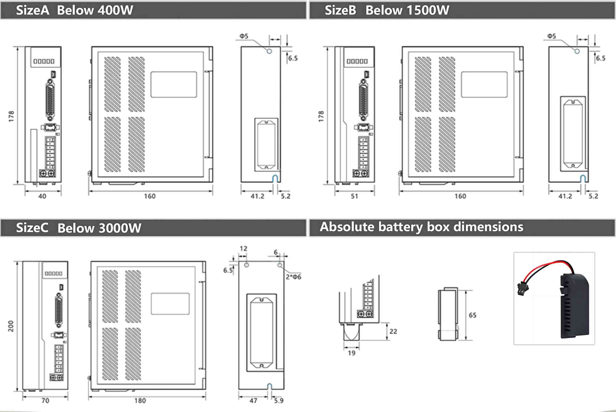 Pulse AC servo drive specifications