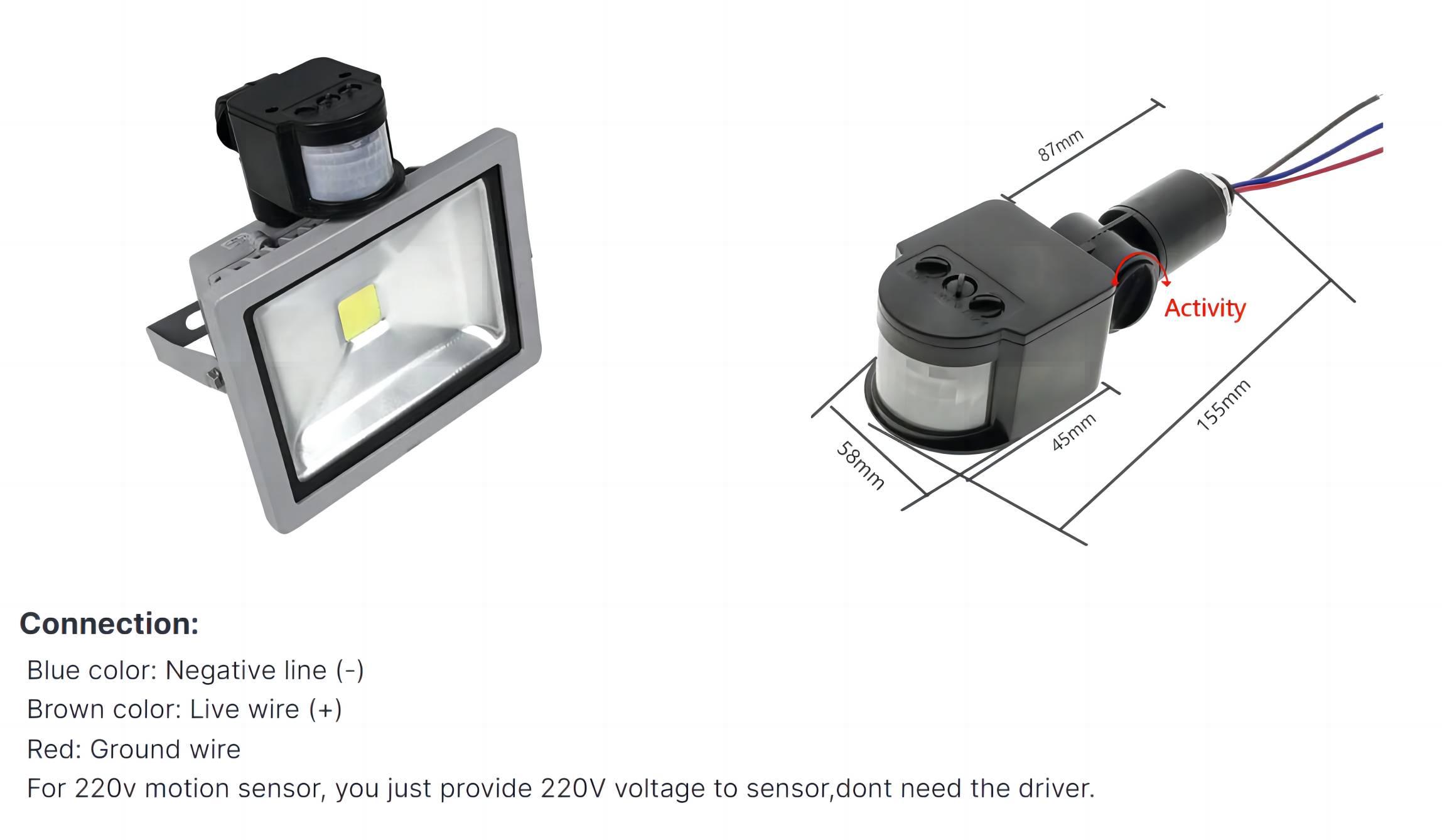 Outdoor 220V Infrared PIR Motion Sensor