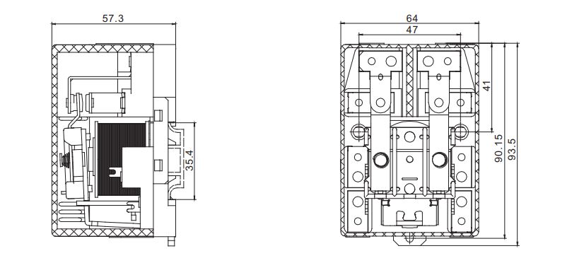 LJQX-62F-2Z Installation dimensions